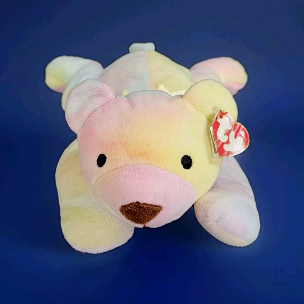 Retired Ty Beanie Baby 1998 Sherbet The Bear Pal Tie Dye Pastel w/ Tag Vintage